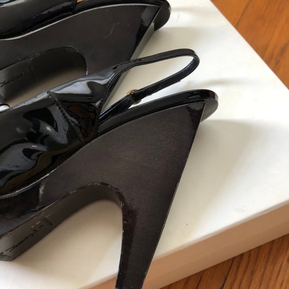 YSL Black Platform Patent High Heel Shoe | Size 38 - Picture 4 of 16